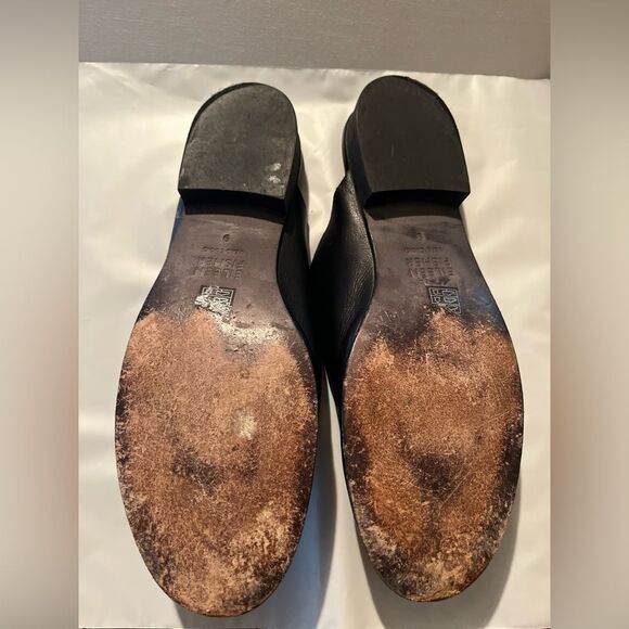 Eileen Fisher Women’s Black Leather Slip-Ons Mules Size 9 - Picture 3 of 4